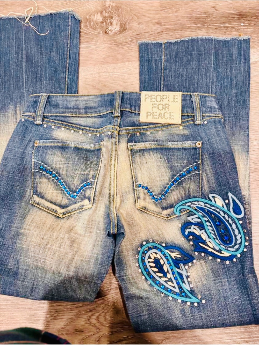 Y2K Runway Women’s Embellished Blue Denim Jeans